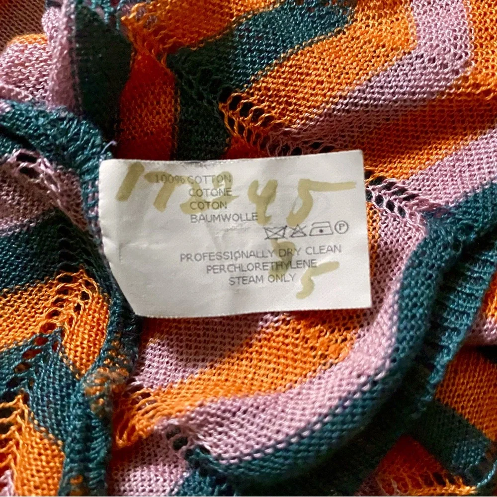 MISSONI Orange Label Cotton Chevron and Feather Knit Top Sz 44 IT/ 8 US *EUC* - Picture 6 of 7